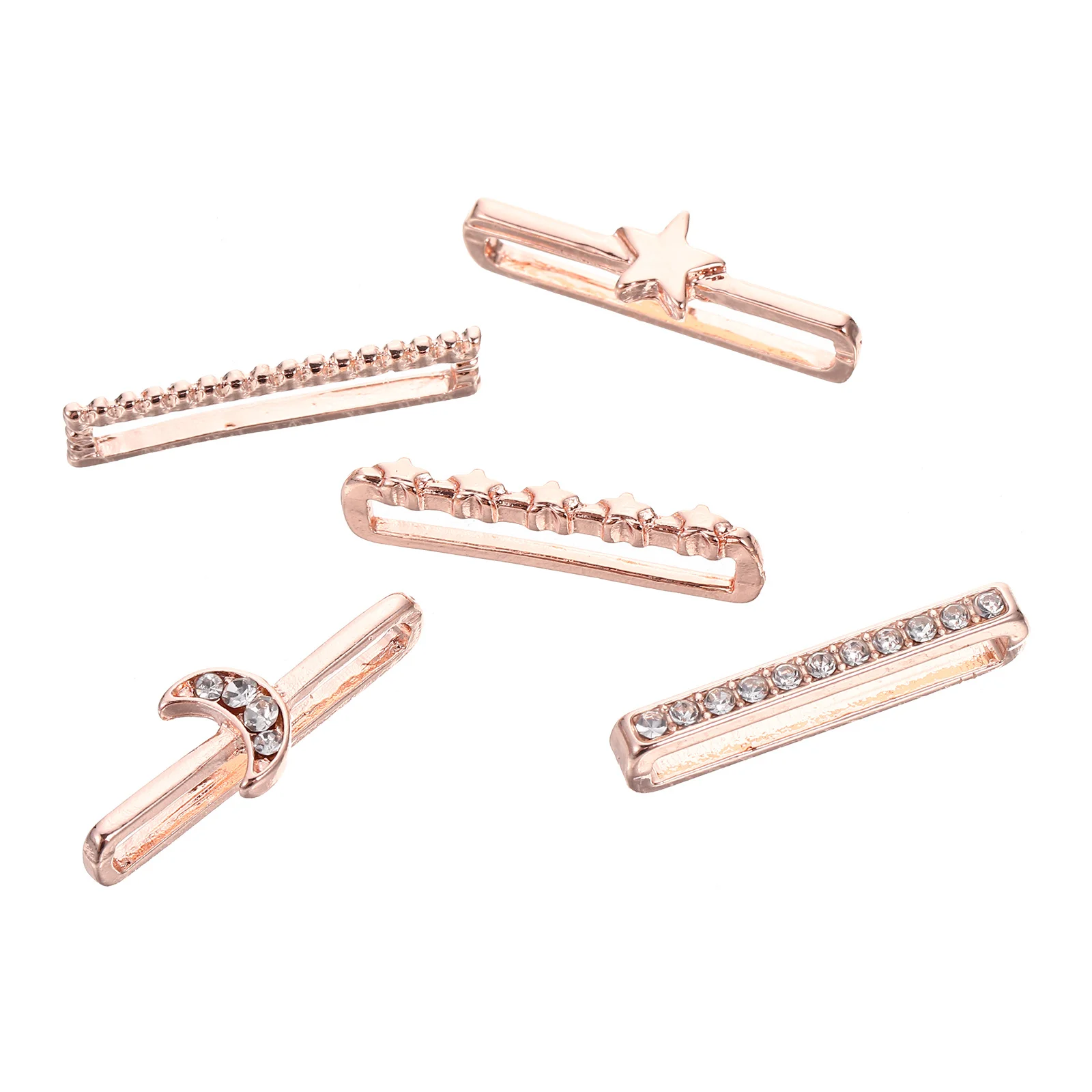 

5Pcs Silicone Watchband Decorative Rings Alloy Watch Charm Rose Gold Unique Stylish Watch Band Ornaments Universal