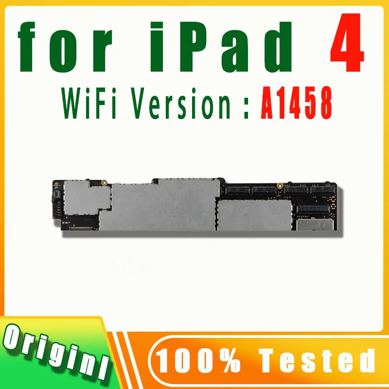 100%Original NO ICloud Plate A1458 or A1459 A1460 For IPad 4 Motherboard 16GB 32GB 64GB With Chips IOS System Logic Board