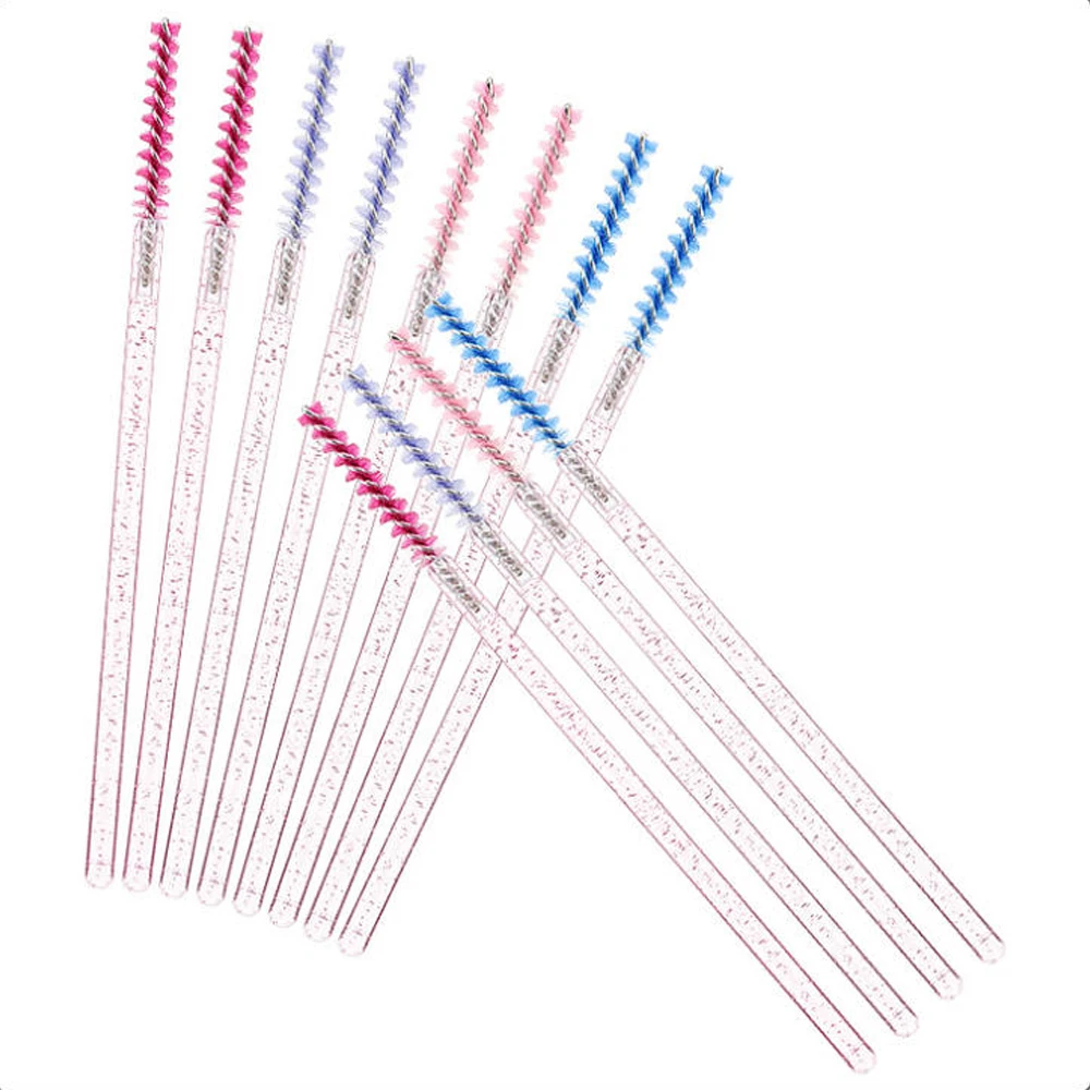 50 pz/borsa Pennello Per Ciglia Di Cristallo Usa E Getta Mascara Bacchette Estensione Delle Ciglia Microbrush Sopracciglio Applicatore Pennelli Per Trucco