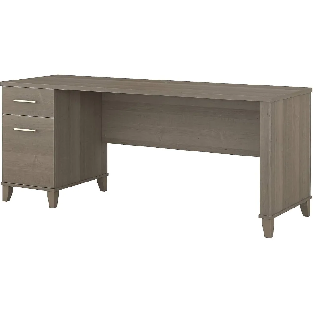 Somerset 72W Office Desk with Drawers in Ash Gray