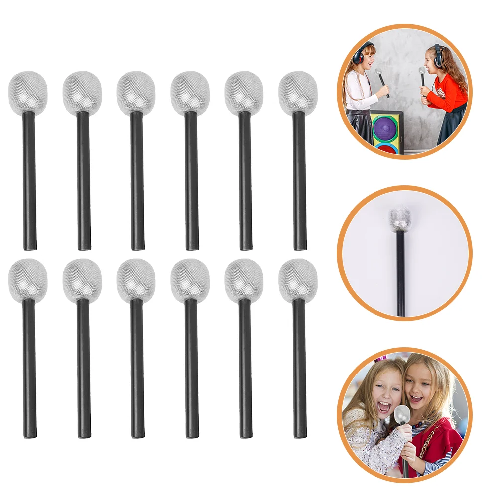 12 Pcs Microphone Fake Wireless Accessories Singing Props Plastic Decorative Child