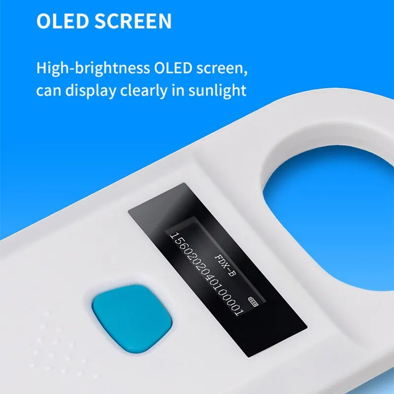 Portable 134.2KHz Animal RFID Identificacion Lecteur EMID FDX-B125KHz Pet Chat Poisson Chien Vache Mouton Oreille Tag Microchip Scanner