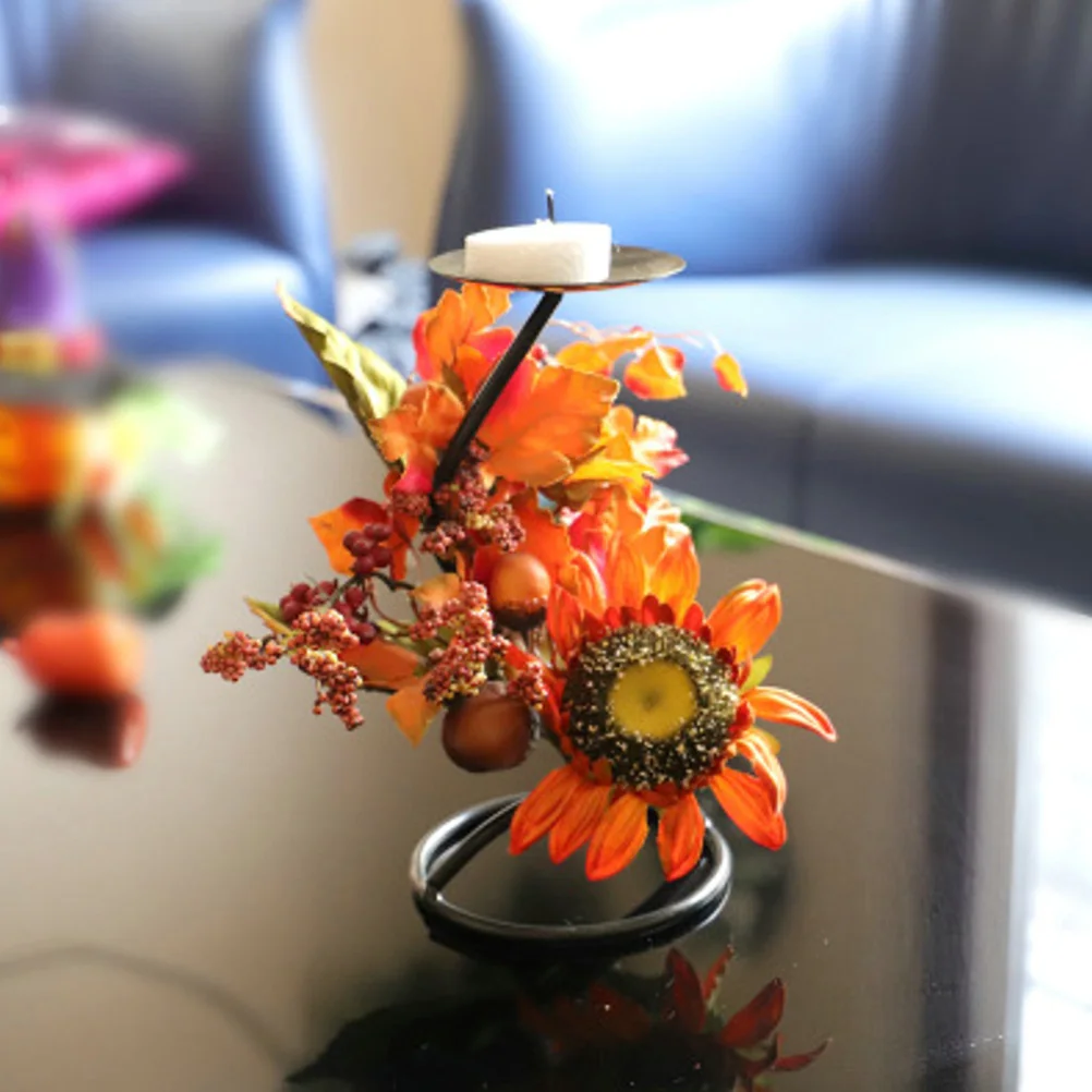 

Metal C nament Sunflower Decorative Props Home Garden Table Autumn nament Halloween C Thanksgiving