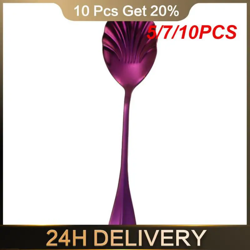 5/7/10PCS Tea Coffee Spoon Durable Elegant Durable Coffee Stainless Steel Gifts Best Seller Multi-color Multi-function