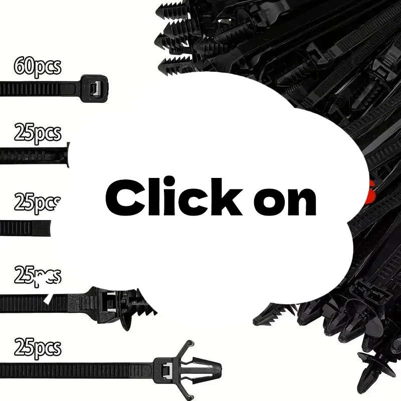 

160PCS Car Wire Harness Fastener Tie Wrap Cable Clamp Clips Cable Ties Management Auto Wire Organizers For Auto Corrugated Pipe