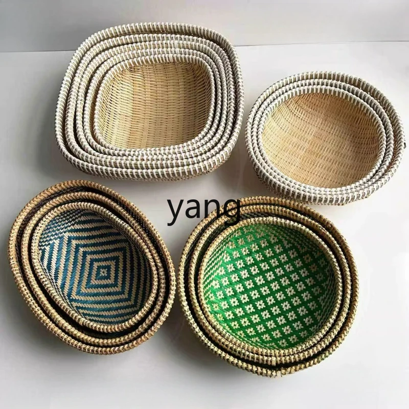 

LTT Bamboo Weaving Storage Basket Household Steamed Bread Basket Bamboo Sieve Hand Weaving