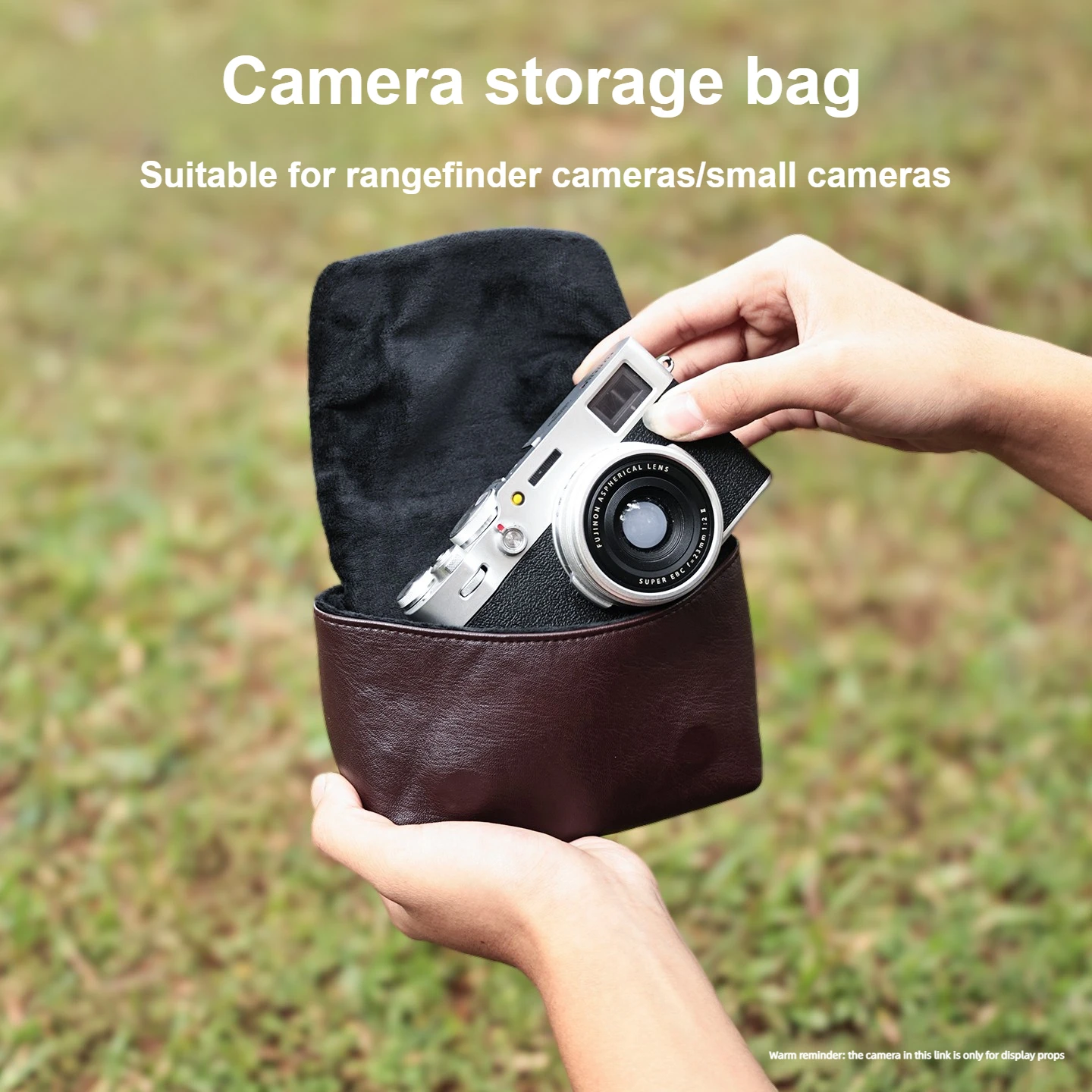 Camera Bag for Fuji Mirrorless Ricoh Sony Black Card CCD Digital Camera Soft Leather Shoulder and Crossbody Storage Bag
