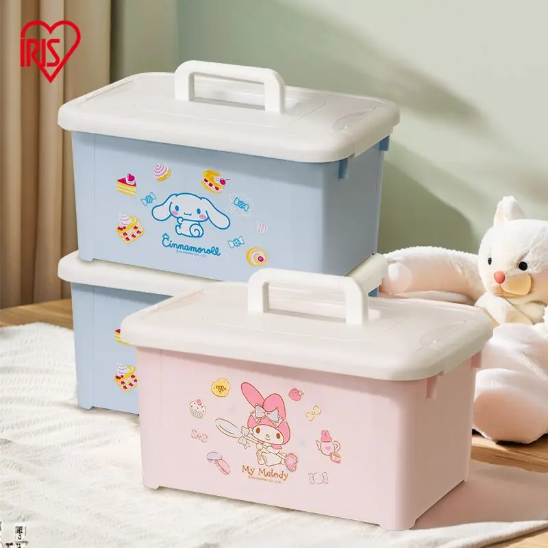 

Hello Kitty Anime Kawaii Sanrio Portable Storage Box Cute Cartoon Cinnamoroll My Melody Cosmetics Organizer Household Case