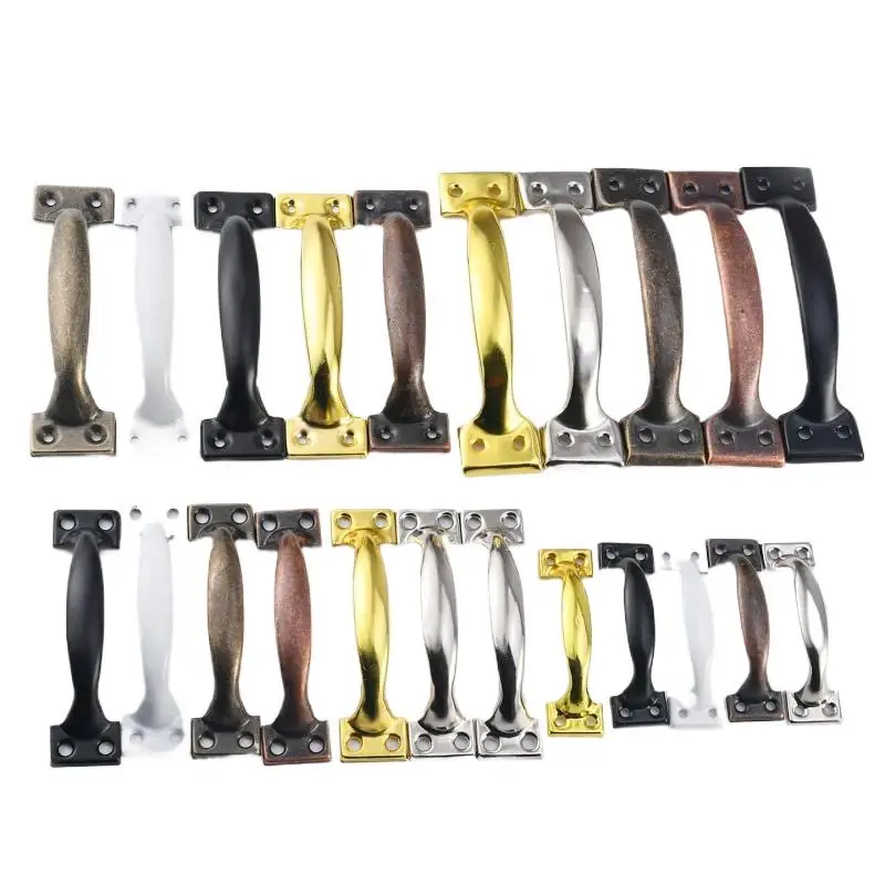 Old-fashioned Antique Door Handle Bow Type Spray Paint 3/4/5/6 Inch for Dresser Drawer Home Renovation Projects