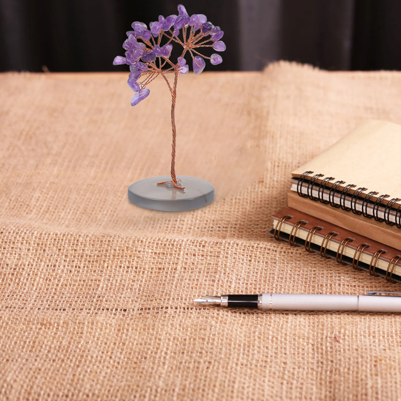 

Purple Crystal Tree Crystal Craft Desktop Decor For Home Car Office Dinner Table Decoration Gift Mini Landscape Ornament