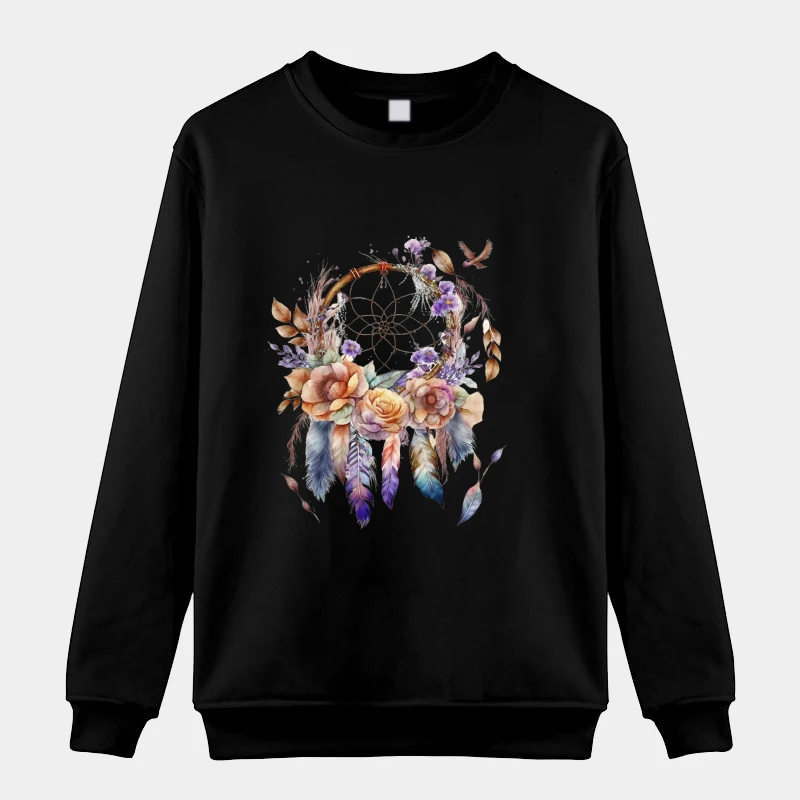 Dreamcatcher Long Sleeve Unisex Casual Crewneck Sweatshirt Pullover Loose Sweat Personality Clothing