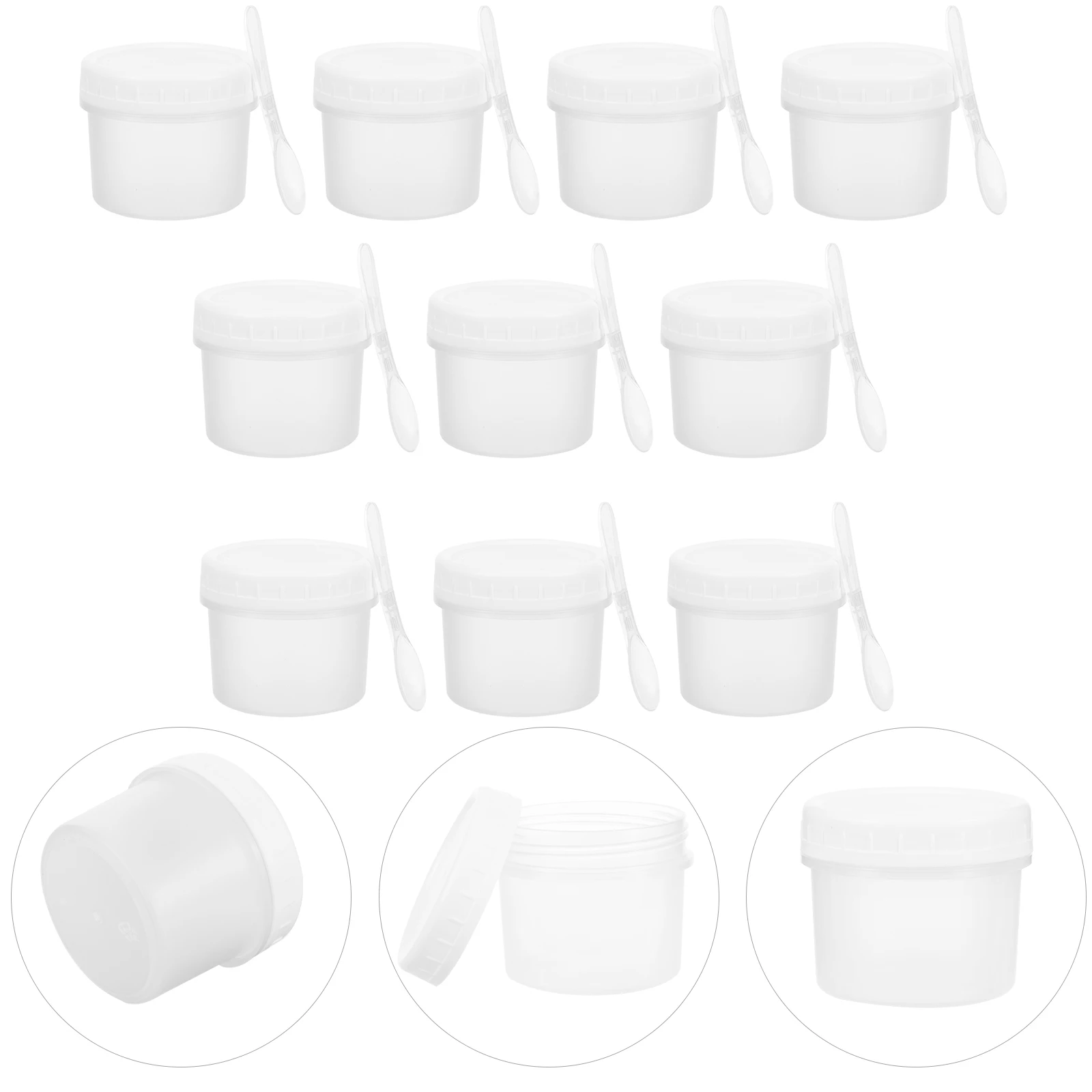 

10 Sets 160ML Ice Cream Boxes Lids Foldable Spoons Freezer Containers Yogurt Storage Keeper Tubs Kitchen Supplies Portable