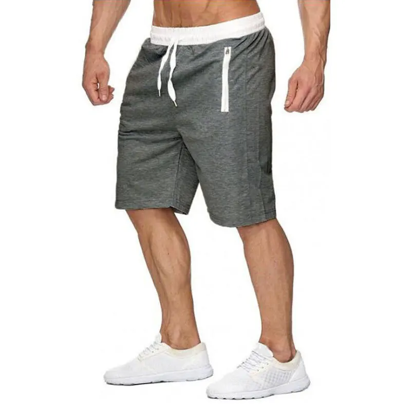 

2025 New Men's Simple And Fashionable Sports Shorts Fitness Muscle Running Trousers Mesh Zipper Pocket Breathable Outer Shorts