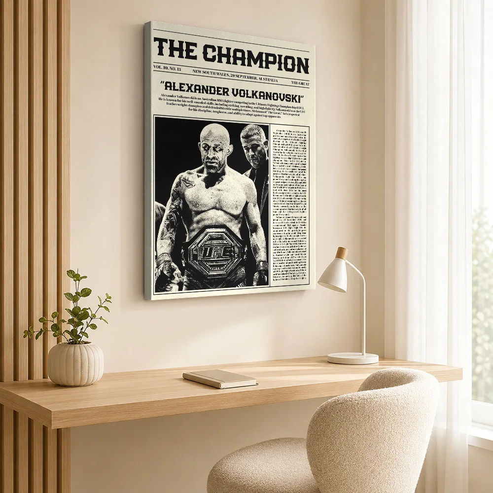 Alexander Volkanovski MMA Champion Canvas Print Poster Custom Photo Sports Portrait Wall Art for Game Room Decor Ready to Hang