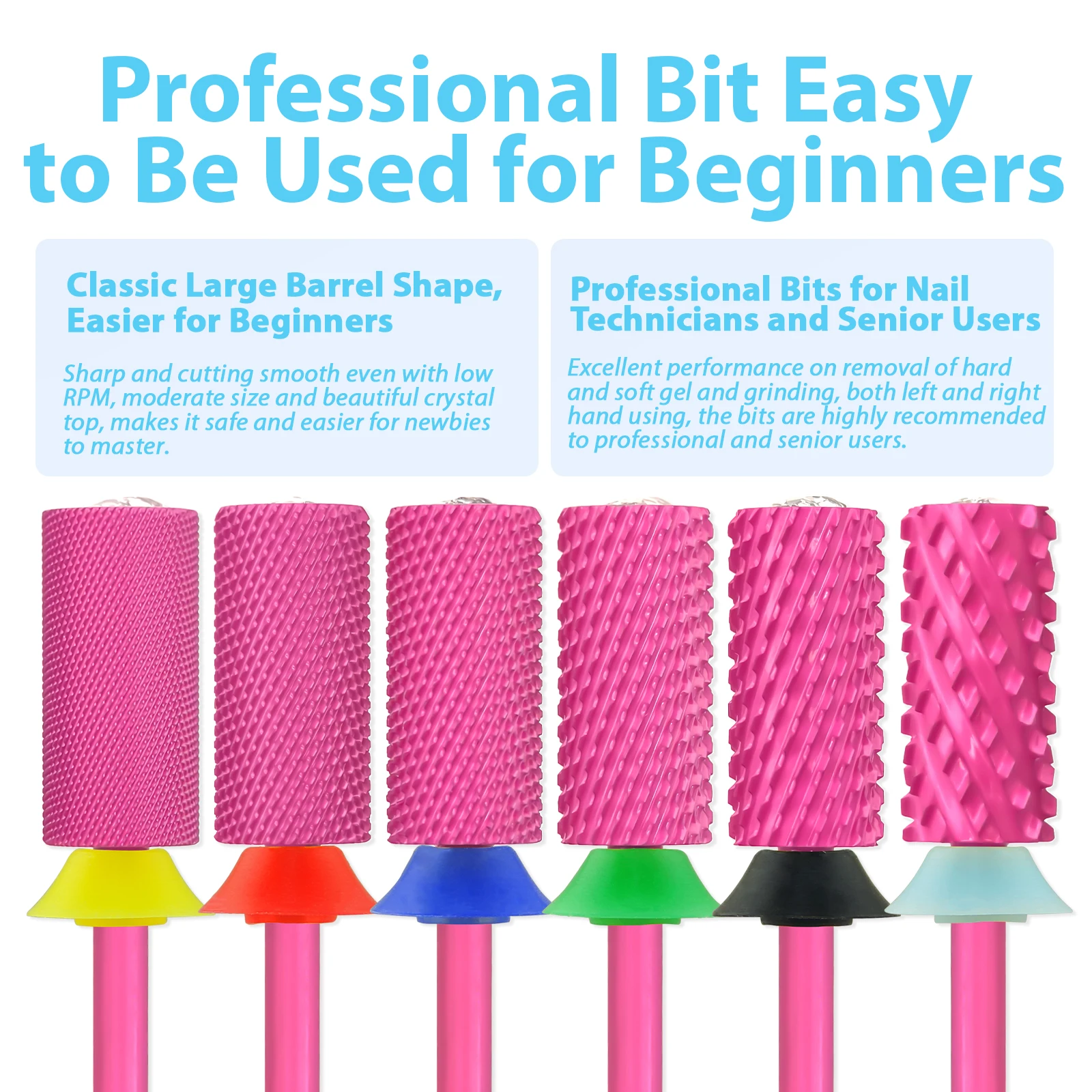 MagiBling รูปหัวใจคริสตัลเจาะเล็บ Bits คาร์ไบด์เครื่องตัดบาร์เรลขนาดใหญ่ซ้ายขวามือใช้หัวเจียร Remover สําหรับเล็บเจล