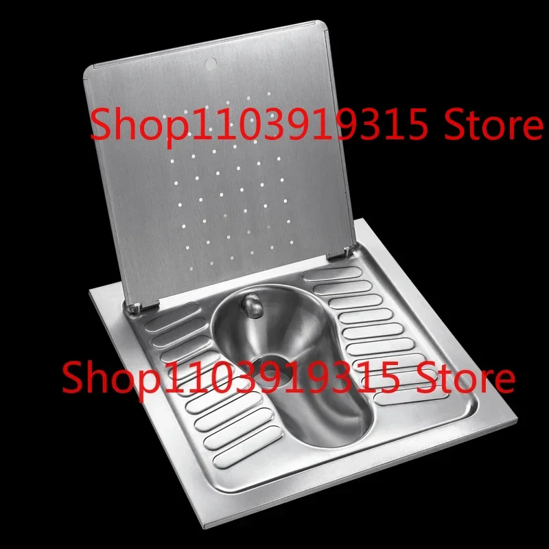 

Western style squat toilet stainless steel flush squat toilet pan with cover