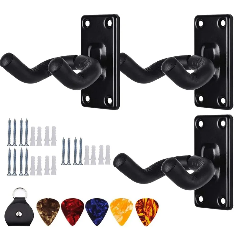 Guitar Wall Mount Hook Holder Racks Violin Hanger Stand Rack Bracket Display for Guitar Bass Skateboarding Easy To Install+Screw