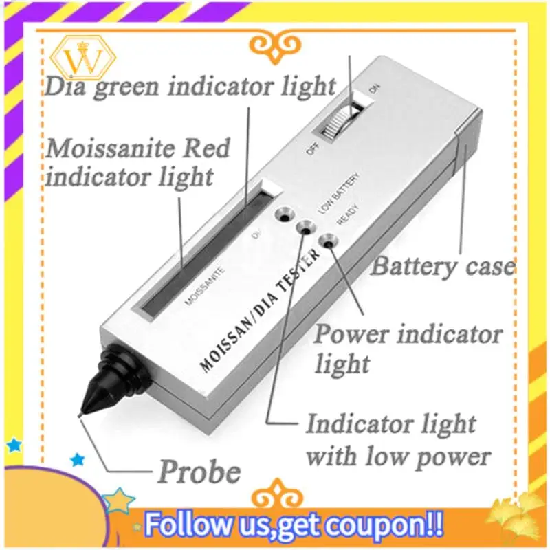 

Latest-Diamonds Selector For Jewelry Moissan Diatester Tool LED Electronic Gemstones Pen Testers Professional Tools