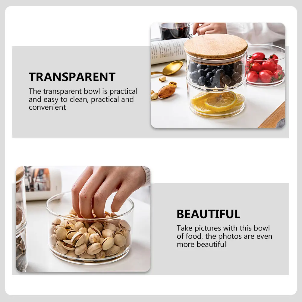 

1Set Transparent Salad Bowl Storage Stackable Fruit Holder Housewarming Gift Refrigerator Organizer