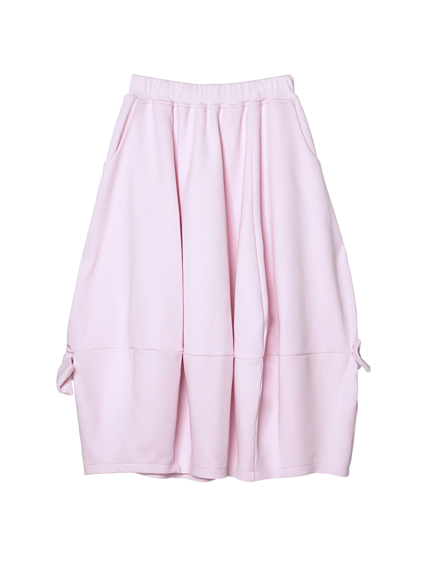 imakokoni 2025 Autumn Japanese-Style Artistic Sakura Pink Elastic-Waist Bowknot Lantern Skirt 255247