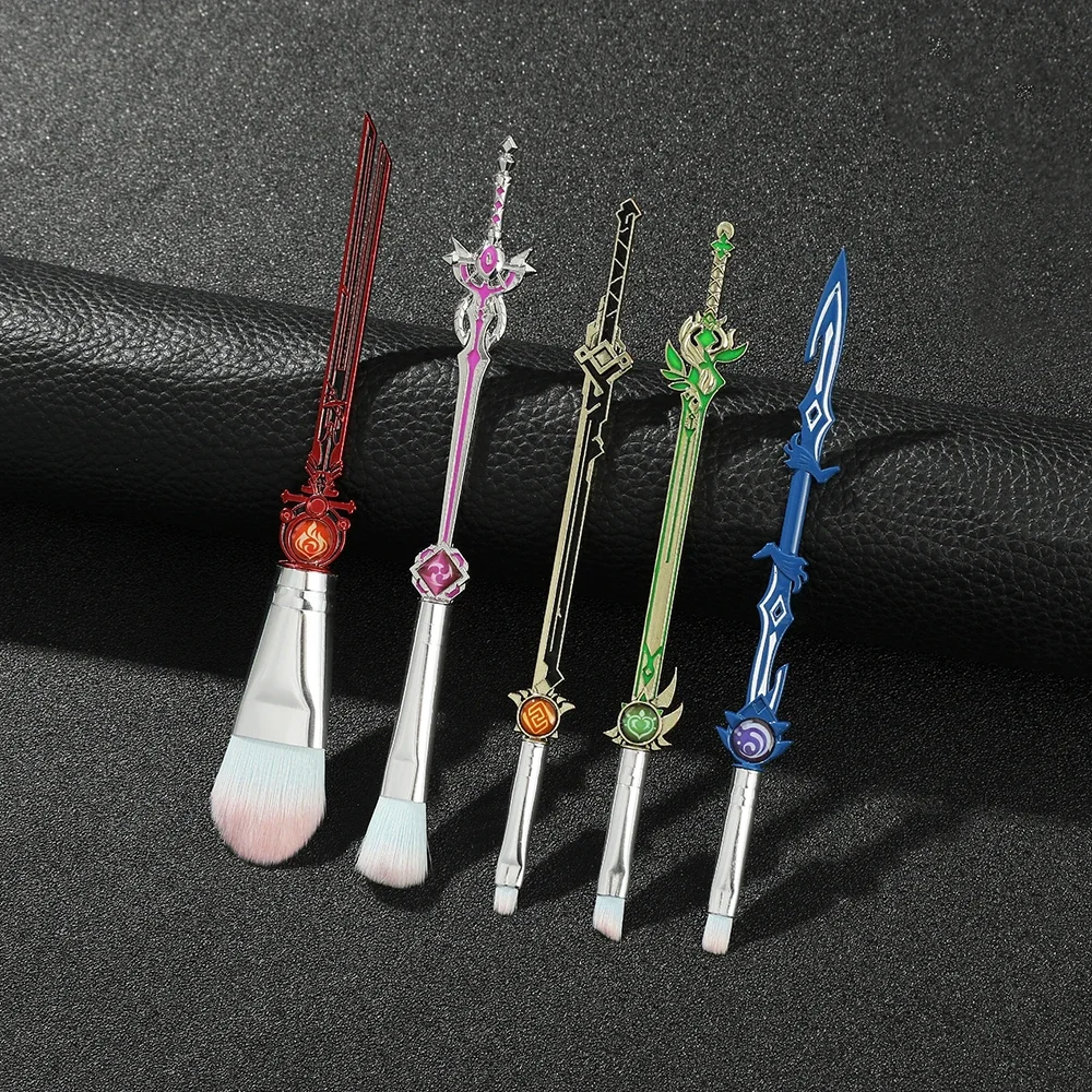 أنيمي جينشين إمباكت شياو فورينا الهيثم كوسبلاي 5 قطعة فرش التجميل الوجه الحاجب عينيه فرشاة للمكياج ملحق