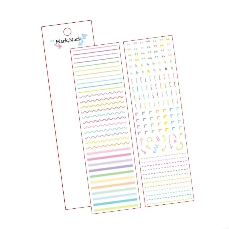 J2FC Colorful Die Cut PET Tape Pre-cut Matte Finish PET Sticker For Notebook Journal