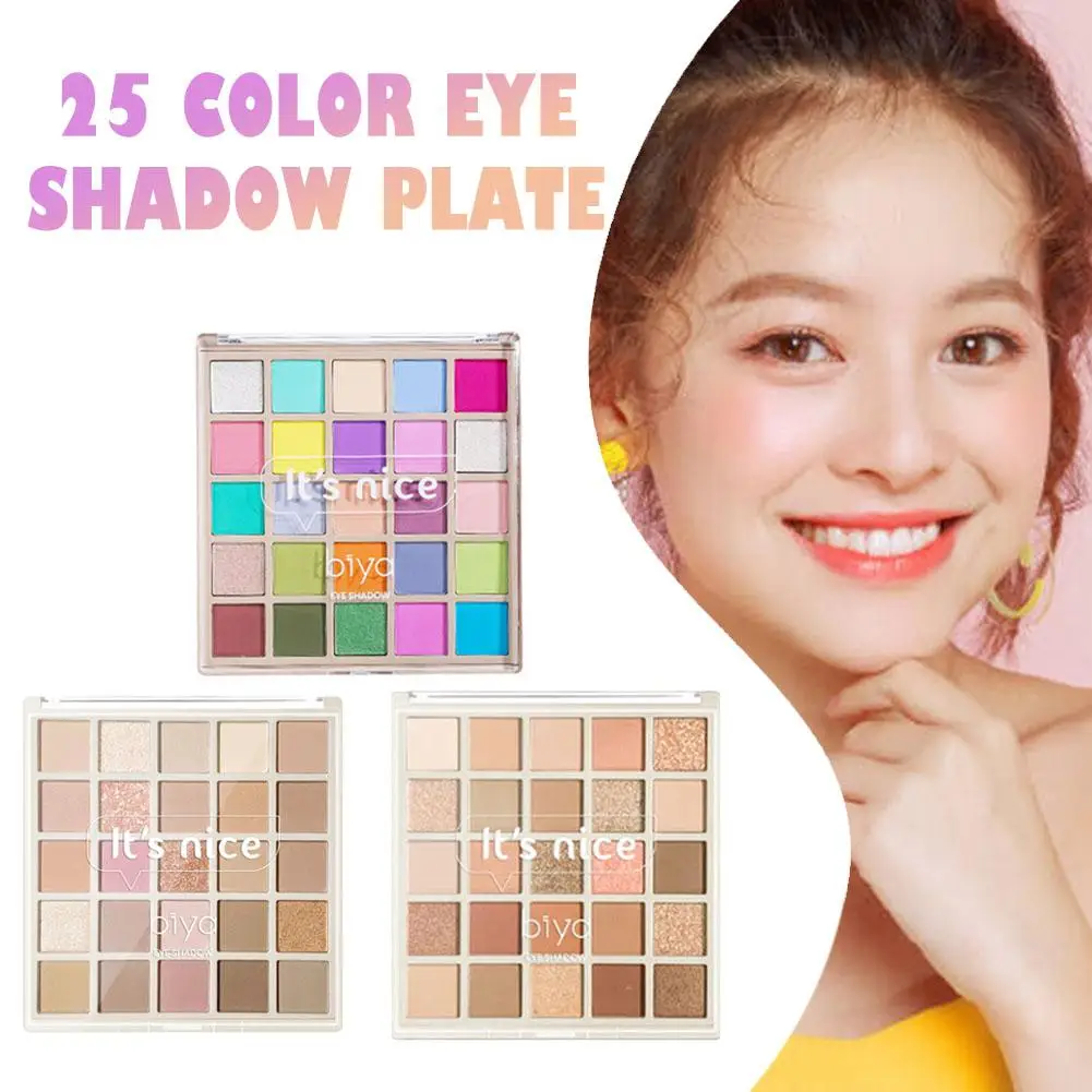 25Color Eye Shadow Plate Eyeshadow Beginner Makeup Eyeshadow Tray Sculpture Highlight Cosmetic Women Accessories