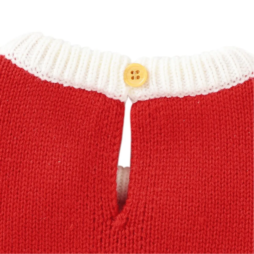 Christmas Baby Girls Boys Sets Romper Knitted Long Sleeve Santa Claus Cosplay Jumpsuit Hats Kids Infant Warm Costume Clothing