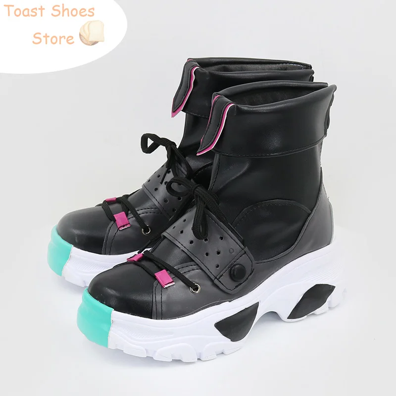 Vtuber Aza Cosplay Shoes PU Leather Shoes Halloween Boots Cosplay Props Costume Prop