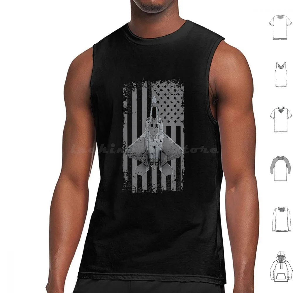 F-22 Raptor Military Pilot Tank Tops Print Cotton F 22 Raptor F 22 Raptor Air Force Military Fighter Aviation Plane Usaf