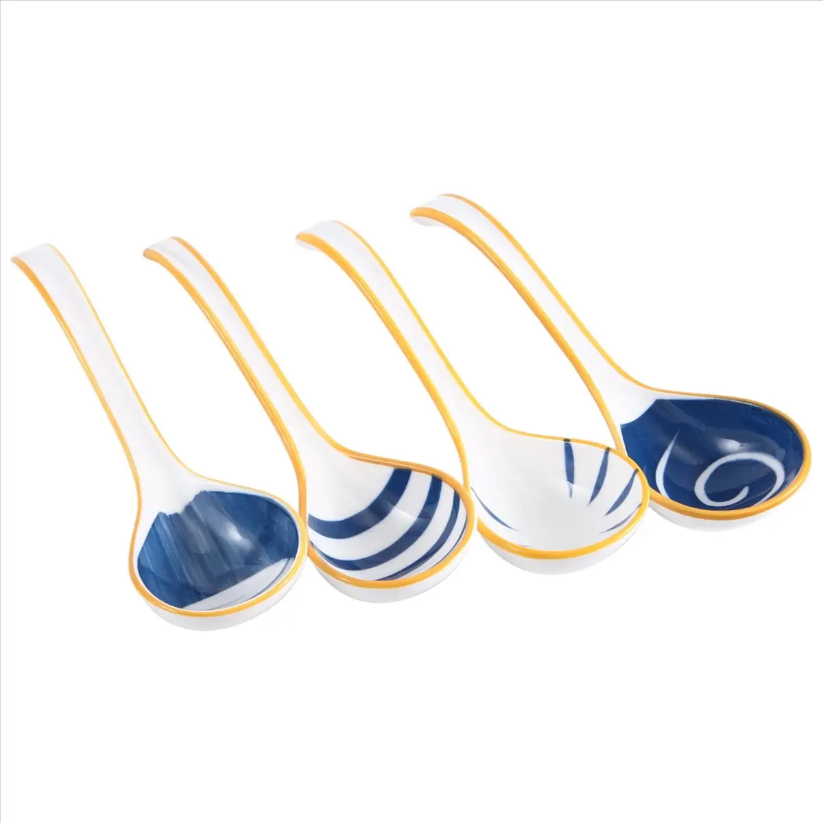 BHBL Ceramics Soup Spoons Set of Japanese Soup Spoon Long Handle Soup Spoons for Pho Ramen Noodles Wonton Dumpling Rice