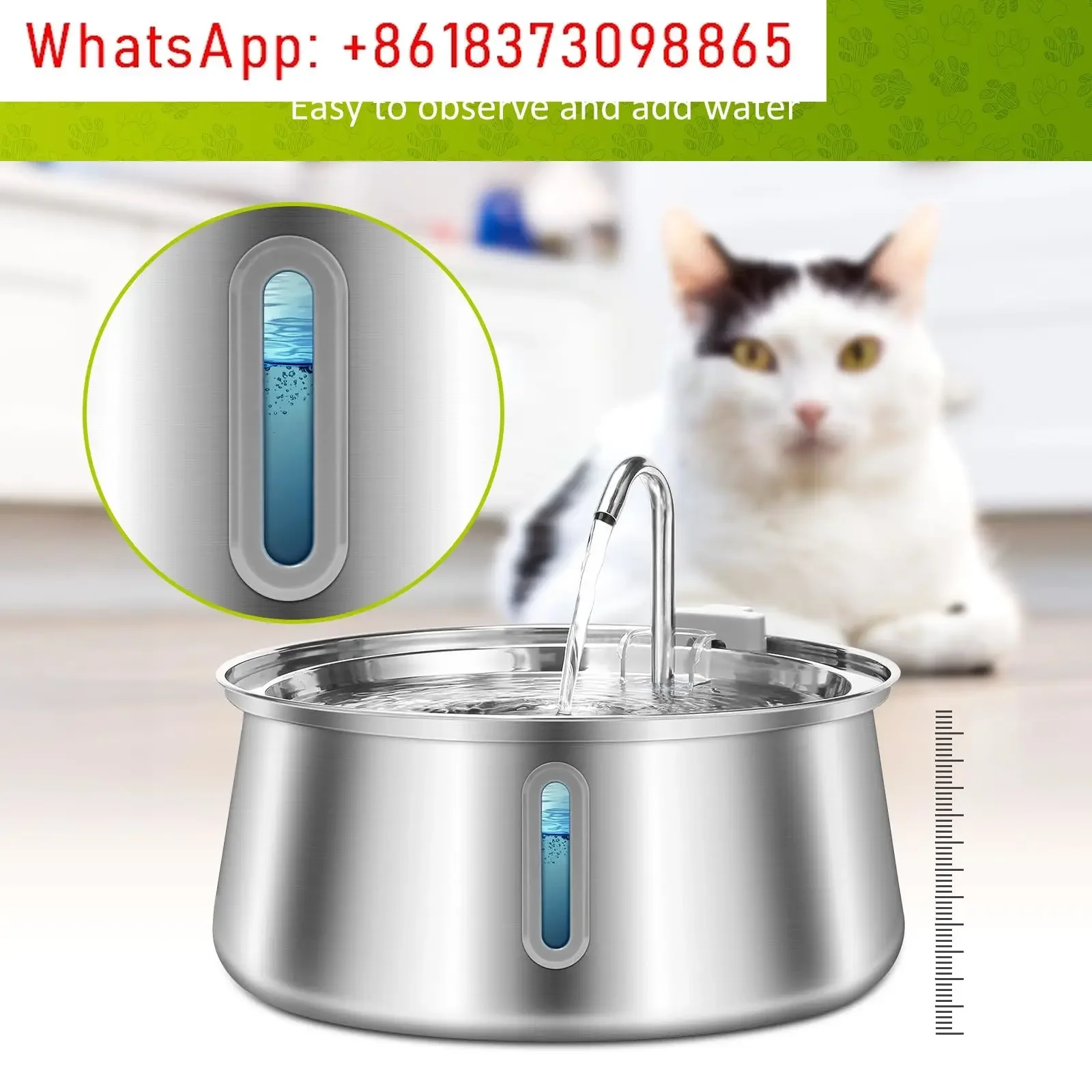 4L stainless steel cat fountain automatic pet water dispenser ultra-quiet dog fountain with cat fountain filter