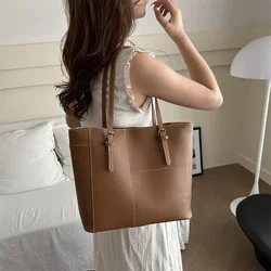 High-quality Leather Large-capacity Commuter Tote Paris New High-level Sense of Fashion Trend Leather Women's Bags Large Bags