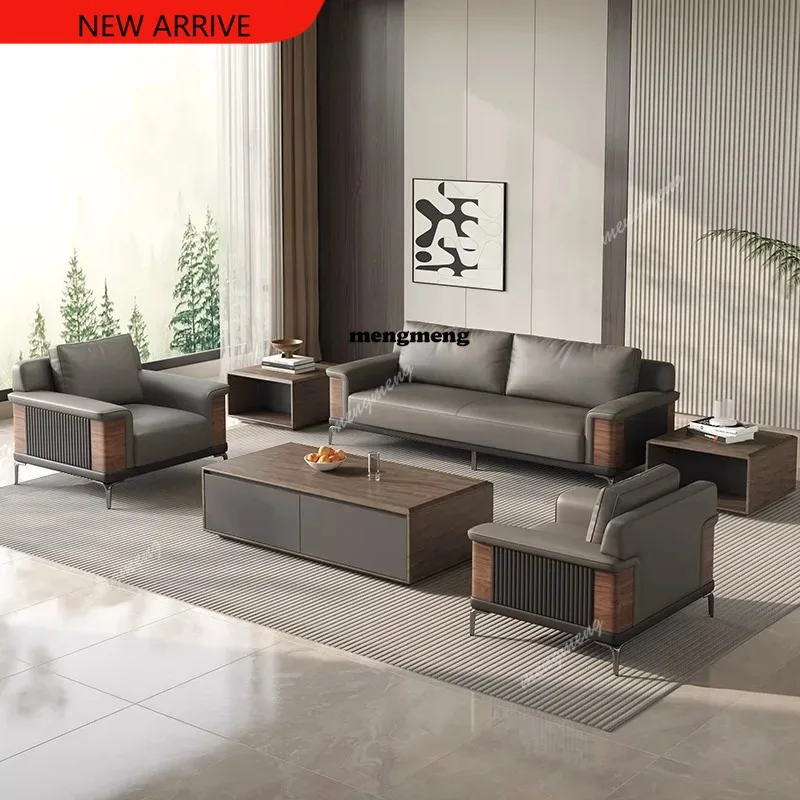 H132 Italian Popular Office Sofas Coffee Pu Leather President Office Sofas Business Meeting Office Furniture Gado Mai Matasai