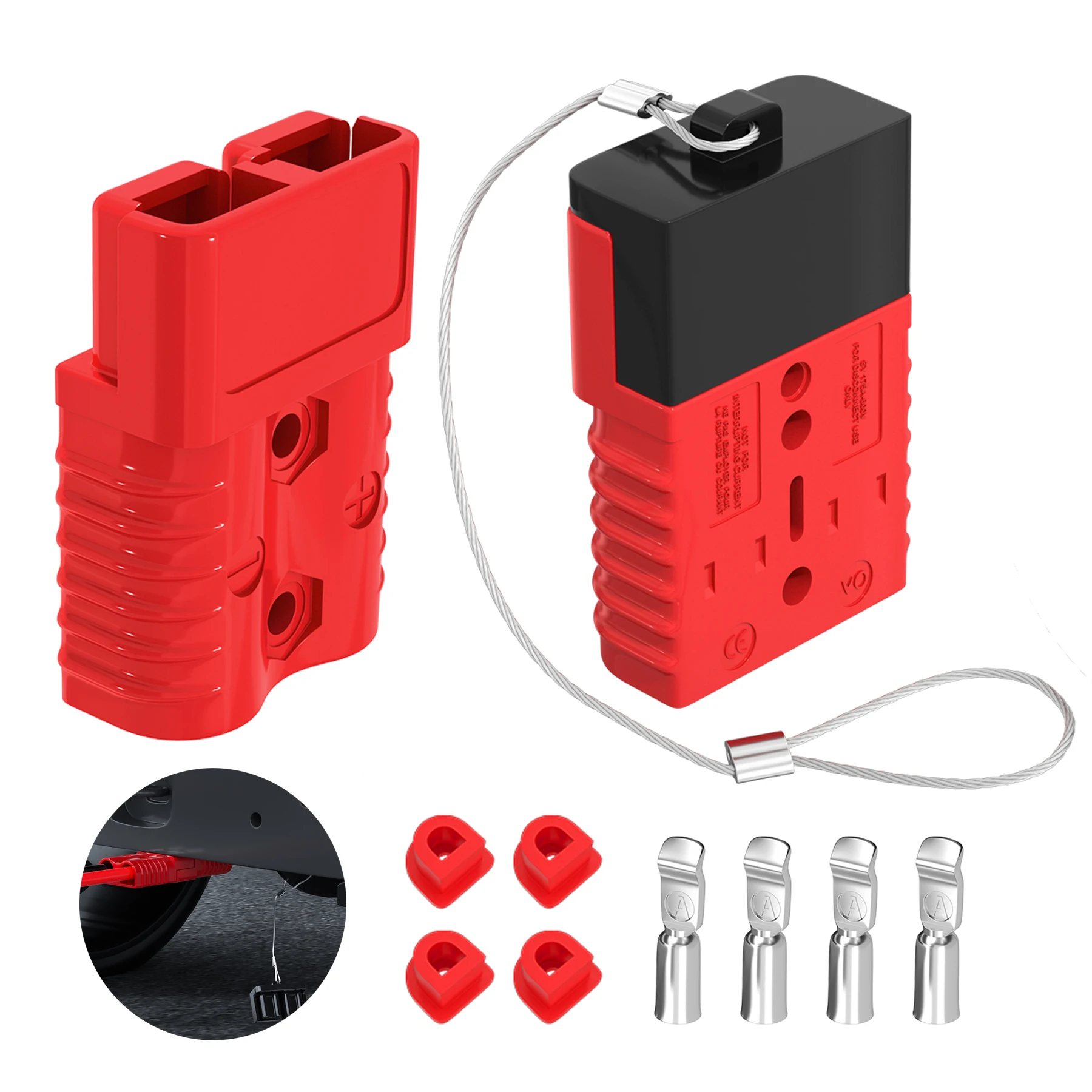 175A Battery Quick Connect Disconnect Connectors 1/0 AWG Wire Harness Plug Connector 12V Battery Cable Connector
