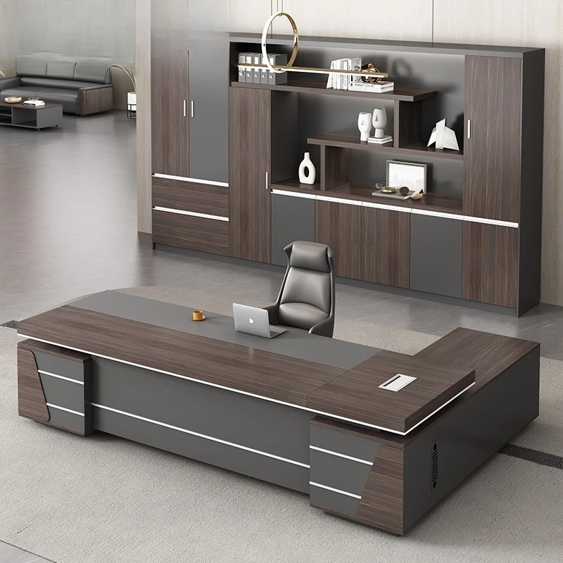 Leadership Boss Office Desk Minimalist Modern President Sleek Office Desk Vintage Design Office Furniture El Escritorio XYOD