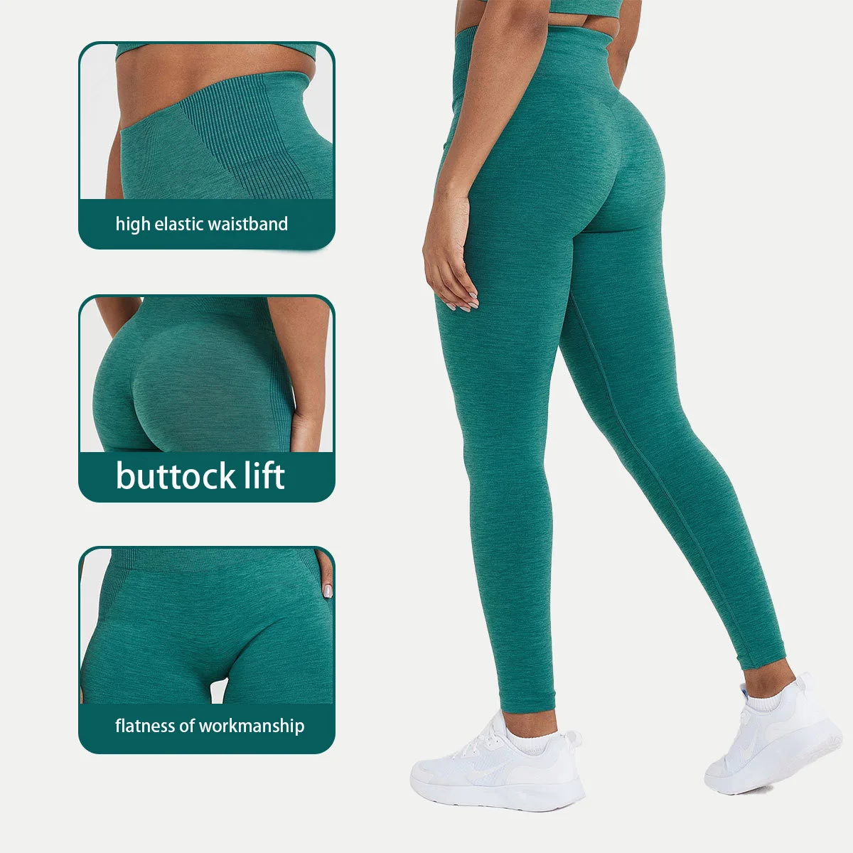 Breathable Athletic Running Leggings Scrunch Back Seamless Workout Butt Lifting Yoga Pants