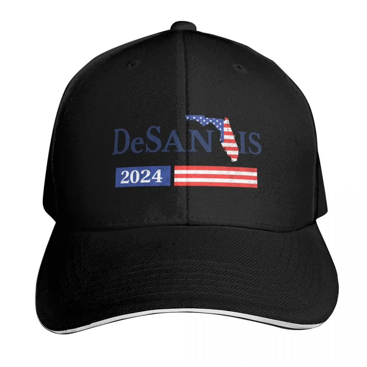 Ron Desantis 2024 President Make USA Florida USA Flag Distressed Baseball Cap Men Women Casual Summer Sport Sun Cap