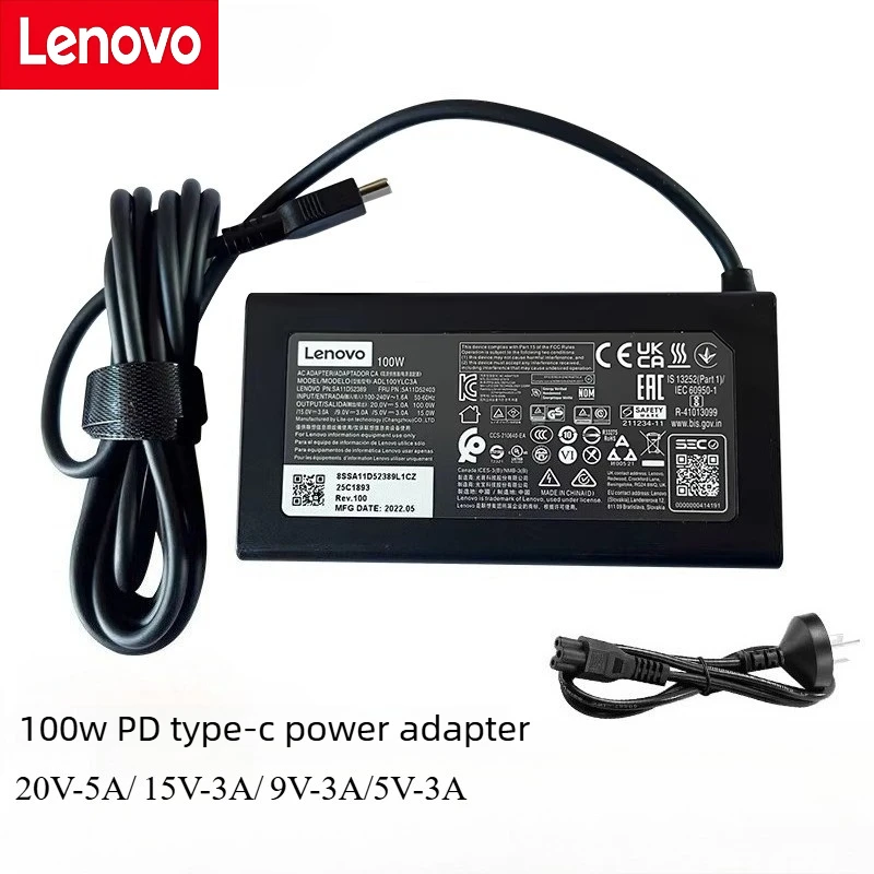 

Lenovo 100W 20V-5A Laptop Power Adapter PD for Xiaoxin 14PRO 14 THINKBOOK 15 Fast Charging