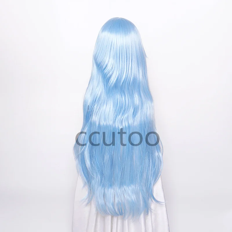 Ccutoo Synthetische Haar EVA Ayanami Rei Cosplay Perücke Ayanami Rei Perücken Lange Blau Wellenförmige Frauen Hitze Beständig + Headwear + perücke Kappe