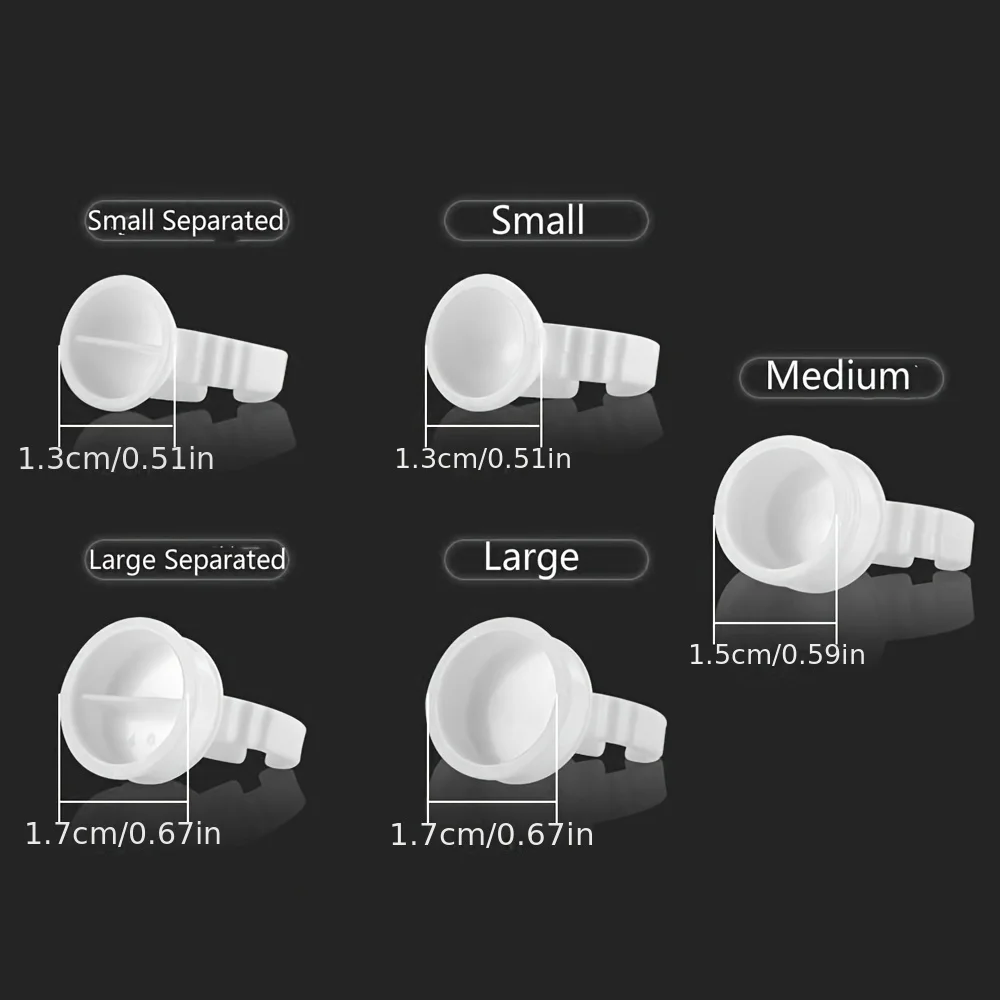 100Pcs Disposable White Ring Tattoo Ink Cups Divided Cup That Can Hold Two Colors for Tattoo Artists To Use Tattoo Accessory