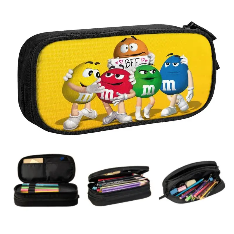 Estojos de lápis de desenhos animados para meninos e meninas, Grande armazenamento, Doces engraçados e chocolate, Papelaria Kawaii, Personalizado