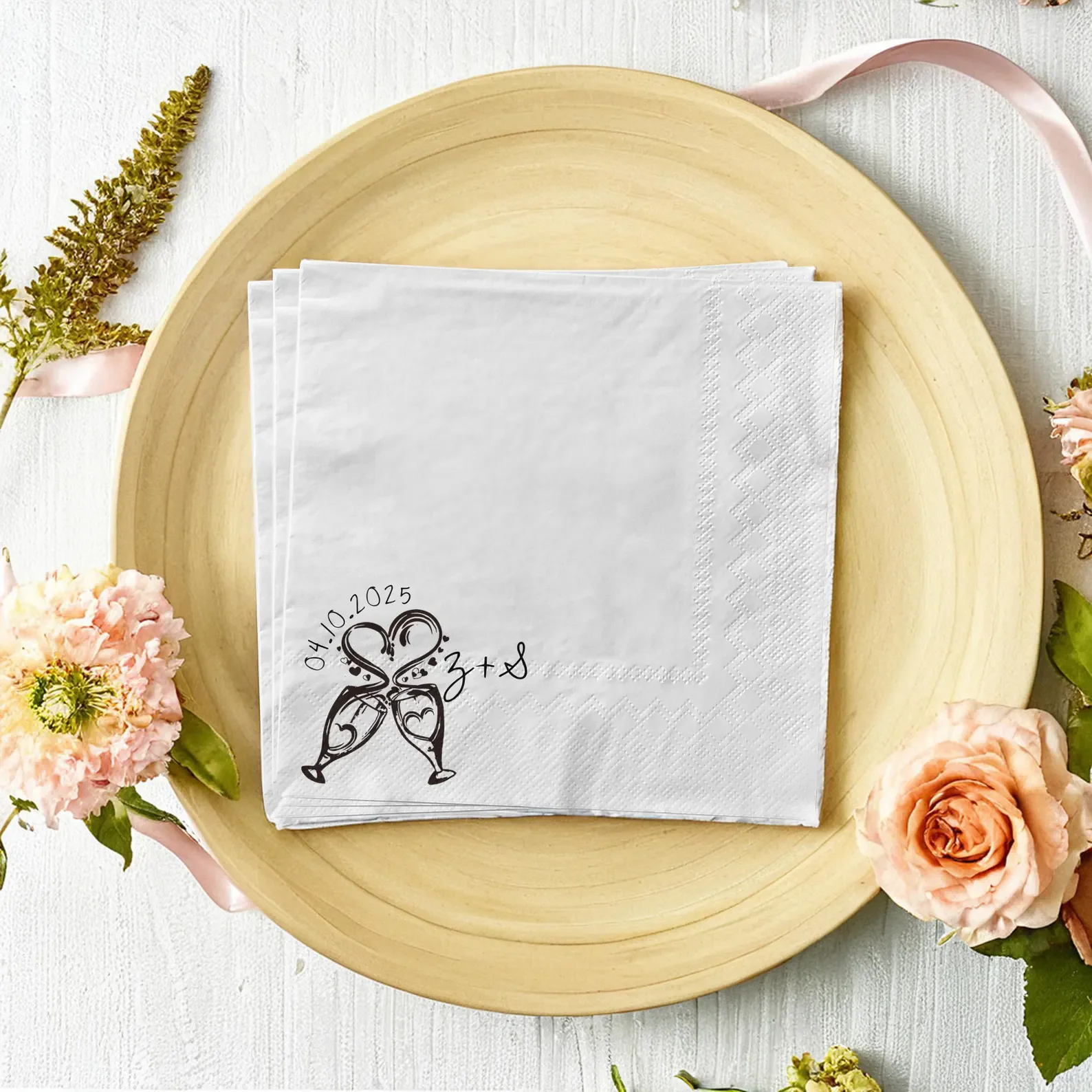 مناديل مخصصة لحفلات الخطوبة Amore، خطوبة إيطالية، ديكور حفلات الزفاف، موضوع المناديل الإيطالية H #2