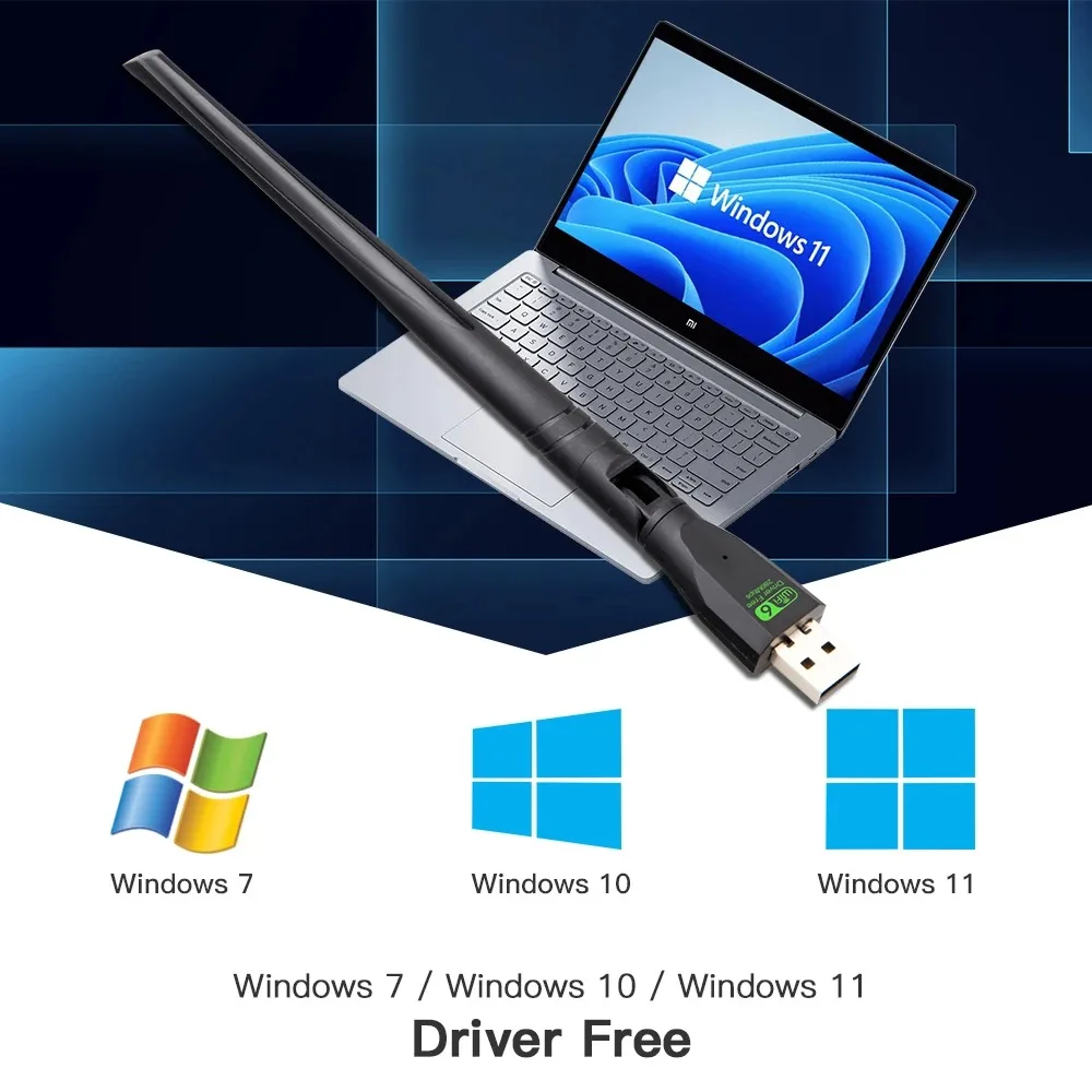 WIFI 6 어댑터 Bluetooth5.3 무선 네트워크 카드 PC 노트북 Windows10/11 드라이버 용 900Mbps USB 동글 신호 미니 수신기 무료