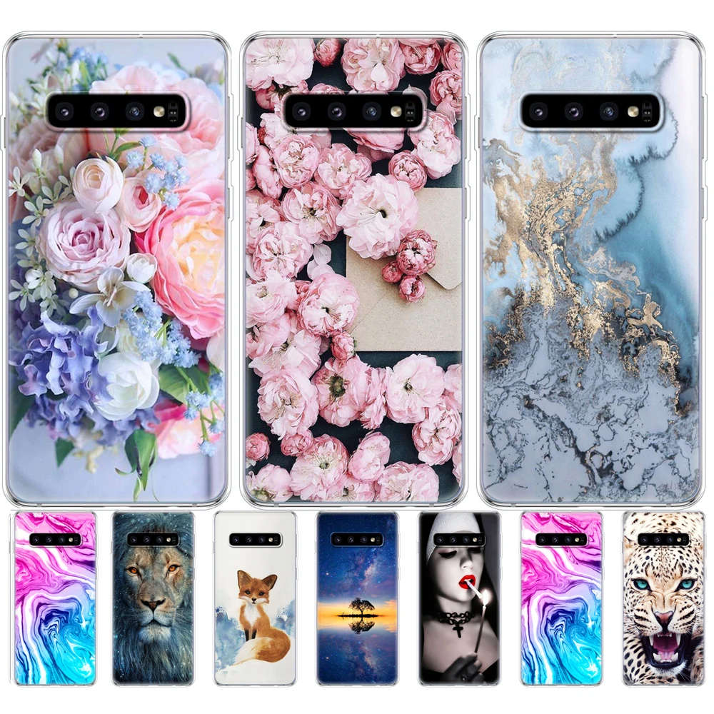 For Samsung Galaxy S10 Case S10Plus Case Silicone TPU Cover Phone S10 E Cases On For Samsung S10 Plus G975F S 10 SM-G973F marble