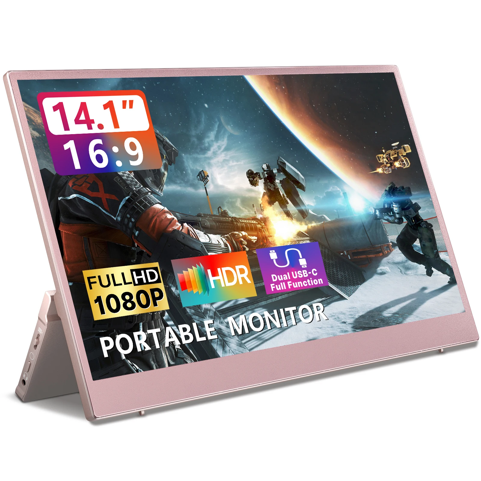 Dopesplay Portable Monitor 14.1 Inch 1080P FHD USB-C Laptop External Second Screen HDMI Gaming  IPS Computer Display Ps4 Ps5