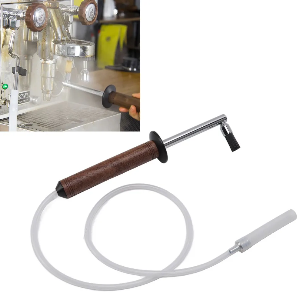 Wood Handle Steam Cleaning Brush High Temperature Resistant Heat-Resistant Nylon Espresso Machine Cleaner High Pressure