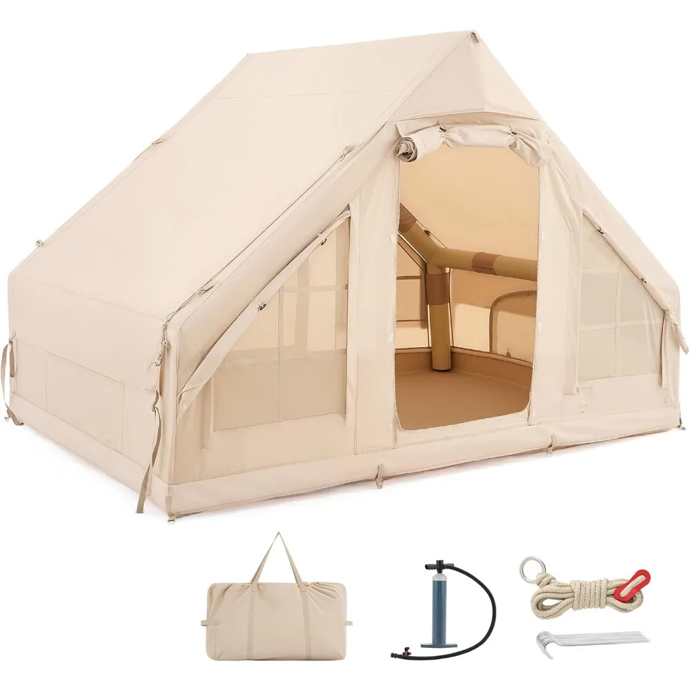 

4-6 Person Inflatable Camping Tent – Air Glamping Tent with Pump, Quick Setup & Spacious Design for Outdoor Adventures