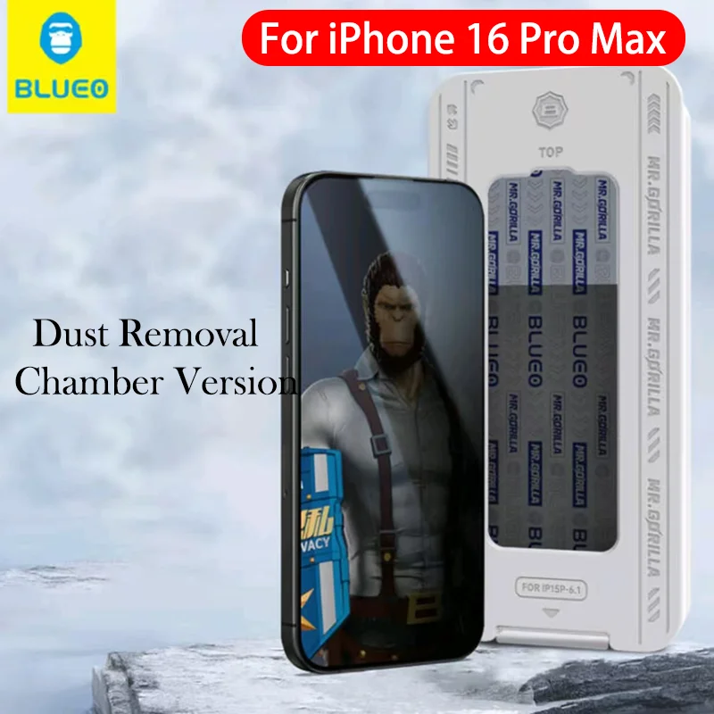 Blueo Privacy Tempered Glass For iPhone 16 Pro Max Anti Spy Screen for iPhone 15 14 13 Pro Max Plus