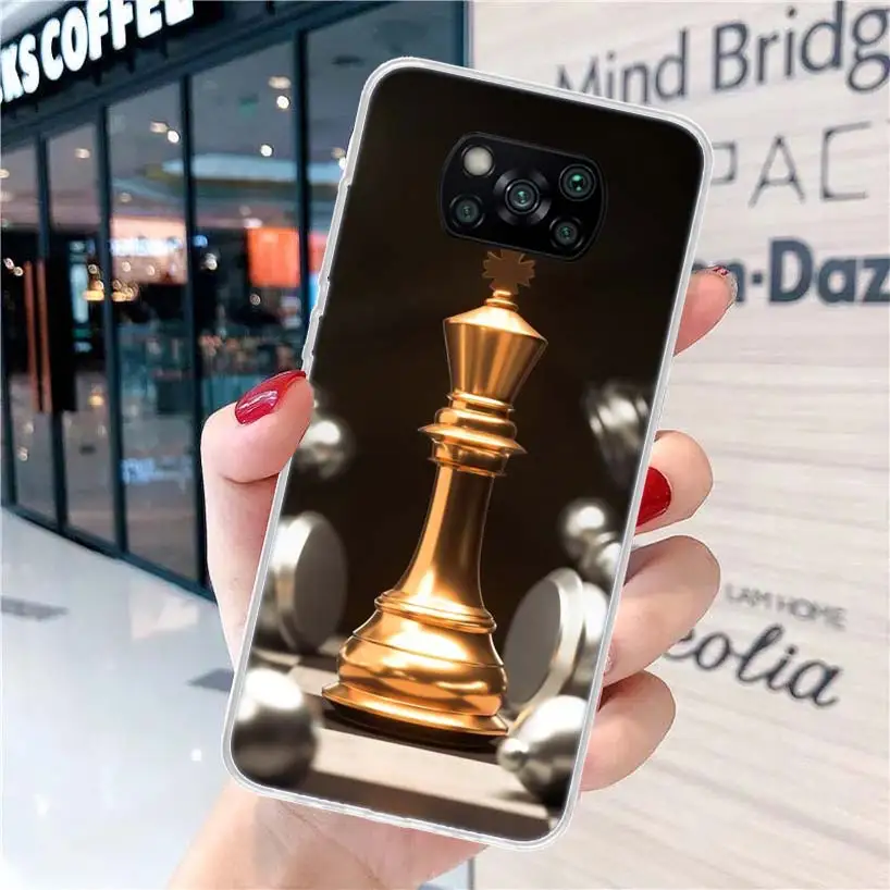 Competitive Chess Game Soft Phone Case for Xiaomi Poco X6 X5 X4 Gt X3 Nfc F6 F5 Pro M5s M5 M4 M3 F4 F3 F2 F1 Capa Coque Cover fo